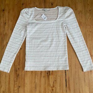 Loft gold and white shirt